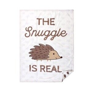 Hudson Baby Blanket Reversible “The Snuggle Is Real” Hedgehog Soft Minky Unisex